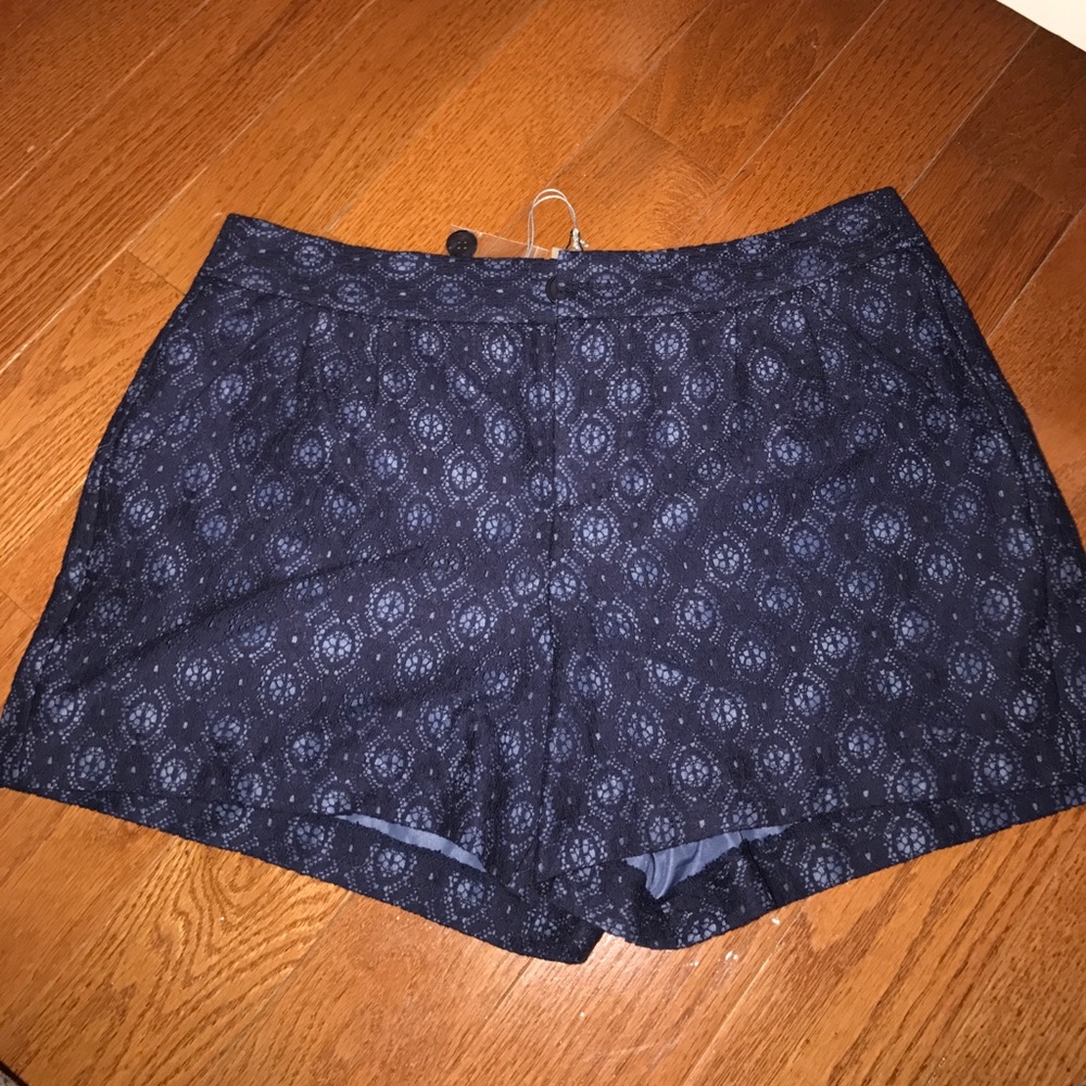 Navy lace shorts